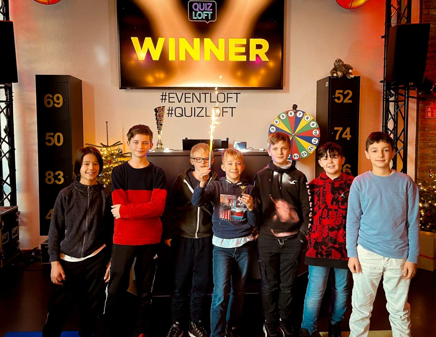 Quizloft Gruppenfoto bei Kindergeburtstag