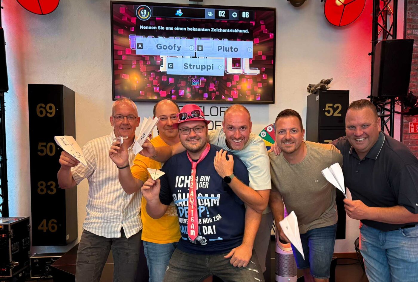 Teamfoto bei Schlag den Junggesellen im Quizloft Siegburg